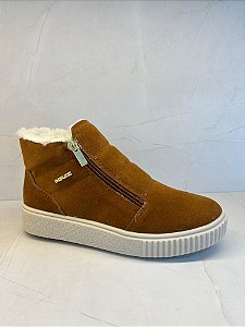 Tênis Bota Forrada Caramelo com Solado Off White QUIZ