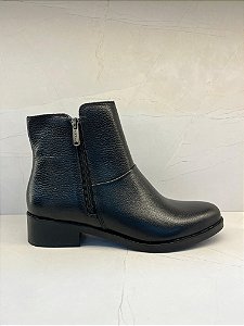 Bota Cano Curto com Dois Zíperes