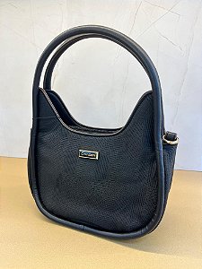 Bolsa Feminina Chenson Estruturada em Tecido Texturizado Preta