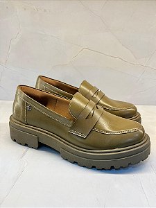 Mocassim Di Valentini Tratorado Cores Pistache, Caramelo e Preto