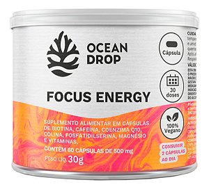 Focus Energy Ocean Drop Vegano 60 Cápsulas Mais Disposição