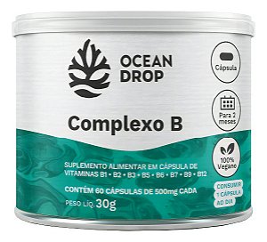 Complexo B 8 Vitaminas 60 Cps B12 Biotina B3 B5 Ocean Drop