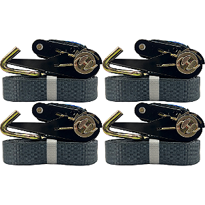 Kit 4 Jogos Cinta Catraca De Amarração Carga 800kg 5m Forte - Preto