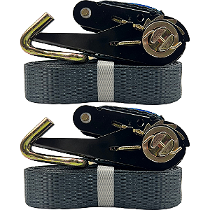 Par De Cinta Amarrar Carga Catraca Até 0,8 T Caminhão Carreta - Preto