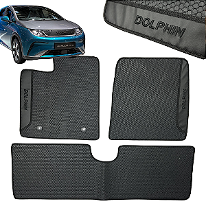 Tapete Automotivo BYD Dolphin 2023 Até 2026 Personalizado 3 Peças All Black