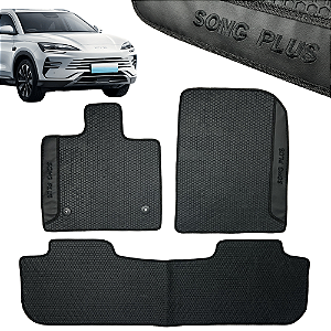 Jogo Tapete Automotivo BYD Song Plus Personalizado 3 Peças All Black