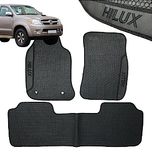 Tapete Automotivo Hilux 2005 Até 2015 Personalizado 3 Peças All Black