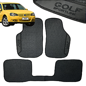 Jogo Tapete Automotivo Golf Sportline Personalizado 3 Peças All Black