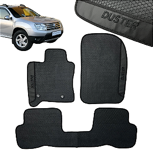 Tapete Automotivo Duster 2012 Até 2015 Personalizado 3 Peças All Black