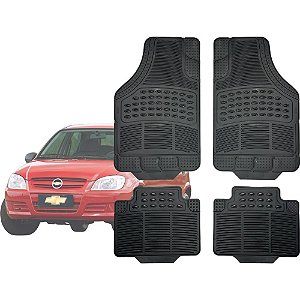 Tapete Automotivo Universal Preto 4 peças Borracha Celta 2000 Até 2015
