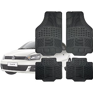 Tapete Automotivo Universal Preto 4 peças Borracha Gol G3 Até G7