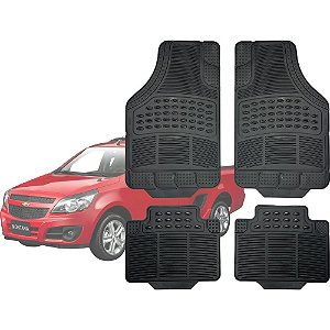 Tapete Automotivo Universal Preto 4 peças Borracha Montana 2003 Á 2026