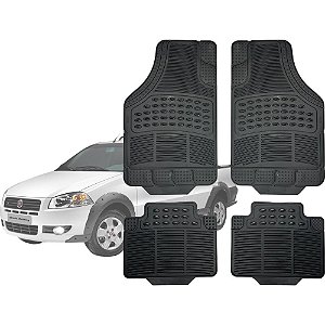 Tapete Automotivo Universal Preto 4 peças Borracha Strada 1998 Á 2026