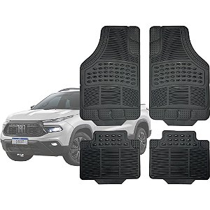 Tapete Automotivo Universal Preto 4 peças Borracha Toro 2016 Até 2026