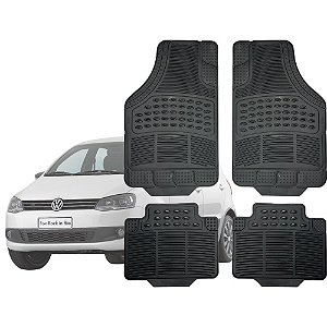 Tapete Automotivo Universal Preto 4 peças Borracha Fox 2003 Até 2021