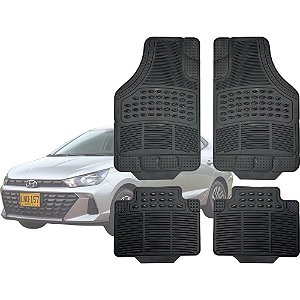 Tapete Automotivo Universal Preto 4 peças Borracha HB20 2012 Até 2026