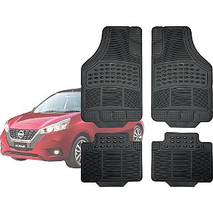 Tapete Automotivo Universal Preto 4 peças Borracha March 2014 Até 2020