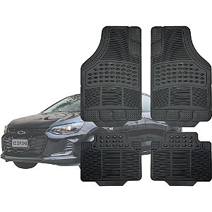 Tapete Automotivo Universal Preto 4 peças Borracha Onix Sedan Até 2025