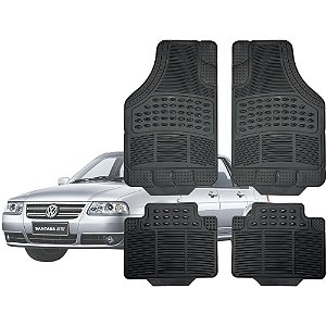 Tapete Automotivo Universal Preto 4 peças Borracha Santana 1984 Á 2006