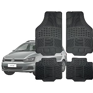 Tapete Automotivo Universal Preto 4 peças Borracha Spacefox 2006 Á 2019