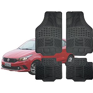 Tapete Automotivo Universal Preto 4 peças Borracha Argo 2017 Até 2026