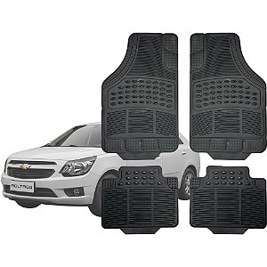 Tapete Automotivo Universal Preto 4 peças Borracha Cobalt 2011 Á 2019