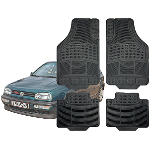Tapete Automotivo Universal Preto 4 peças Borracha Golf 1974 Até 1998