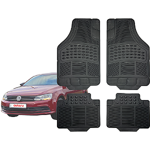 Tapete Automotivo Universal Preto 4 peças Borracha Jetta 2006 Até 2019