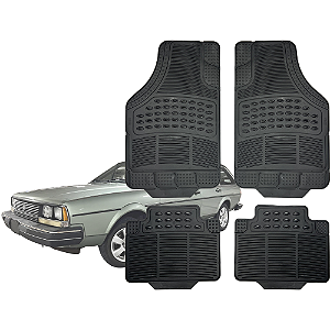 Tapete Automotivo Universal Preto 4 peças Borracha Quantum Até 2003