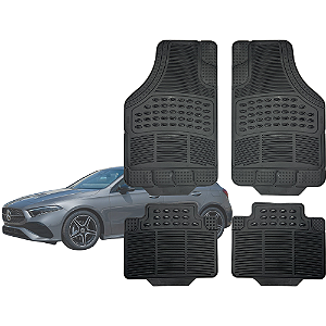 Tapete Automotivo Universal Preto 4 peças Borracha A200 Hatch Até 2022