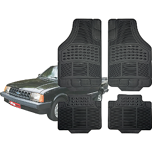 Tapete Automotivo Universal Preto 4 peças Borracha Chevy 1911 Até 1958