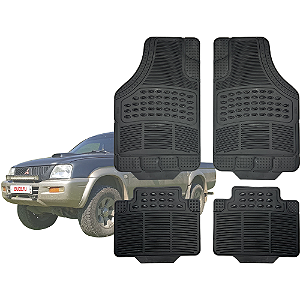 Tapete Automotivo Universal Preto 4 peças Borracha L200 1997 Até 2015