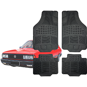 Tapete Automotivo Universal Preto 4 peças Borracha Passat 1974 Até 1988