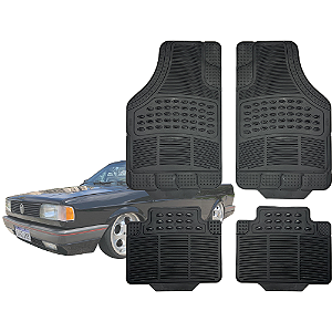 Tapete Automotivo Universal Preto 4 peças Borracha Saveiro Até 1997