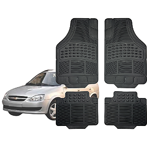 Tapete Automotivo Universal Preto 4 peças Borracha Wagon 1997 Até 2002