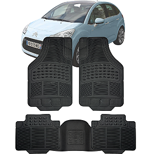 Tapete Automotivo Carpete Borracha Pvc Reforçado Com Tunel Citroen C3