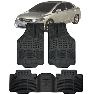 Tapete Automotivo Carpete Borracha Pvc Reforçado Com Tunel Civic G7 G8
