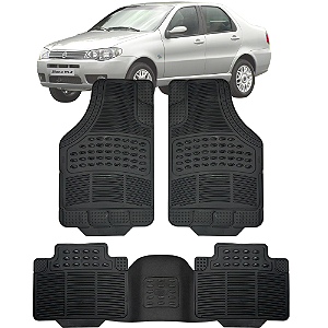 Tapete Automotivo Carpete Borracha PVC Reforçado Com Tunel Fiat Siena