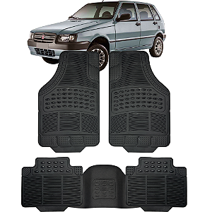 Tapete Automotivo Carpete Borracha PVC Reforçado Com Tunel Fiat Mille