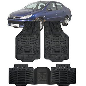 Tapete Automotivo Carpete Borracha PVC Reforçado Com Tunel 206 Sedan