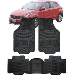 Jogo Tapete Automotivo Carpete PVC Borracha Reforçado Com Tunel Argo