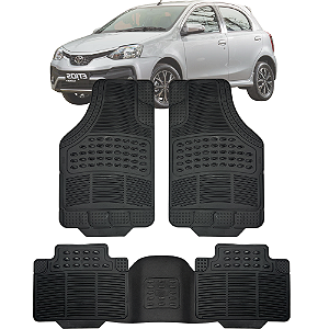 Tapete Automotivo Carpete Borracha PVC Reforçado Com Tunel Etios Hatch