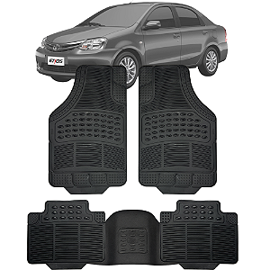 Tapete Automotivo Carpete Borracha PVC Reforçado Com Tunel Etios Sedan