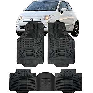 Tapete Automotivo Carpete Borracha PVC Reforçado Com Tunel Fiat 500