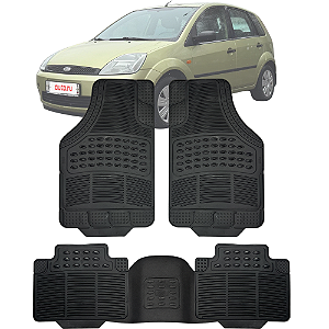 Tapete Automotivo Carpete Borracha PVC Reforçado Com Tunel Fiesta Hatch