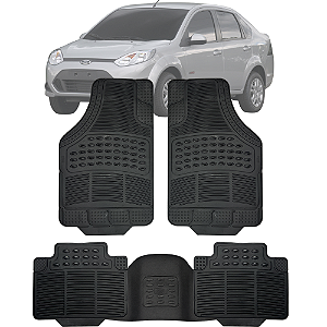 Tapete Automotivo Carpete Borracha PVC Reforçado Com Tunel Fiesta Sedan