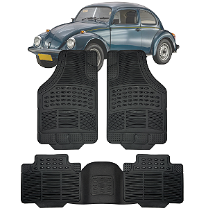 Jogo Tapete Automotivo Carpete Borracha PVC Reforçado Com Tunel Fusca