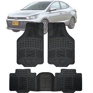 Tapete Automotivo Carpete Borracha PVC Reforçado Com Tunel HB20S Sedan