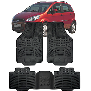 Tapete Automotivo Carpete Borracha PVC Reforçado Com Tunel Fiat Idea