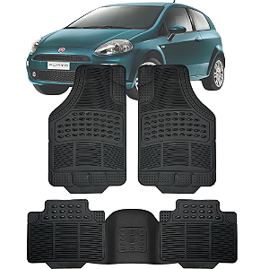 Tapete Automotivo Carpete Borracha PVC Reforçado Com Tunel Fiat Punto